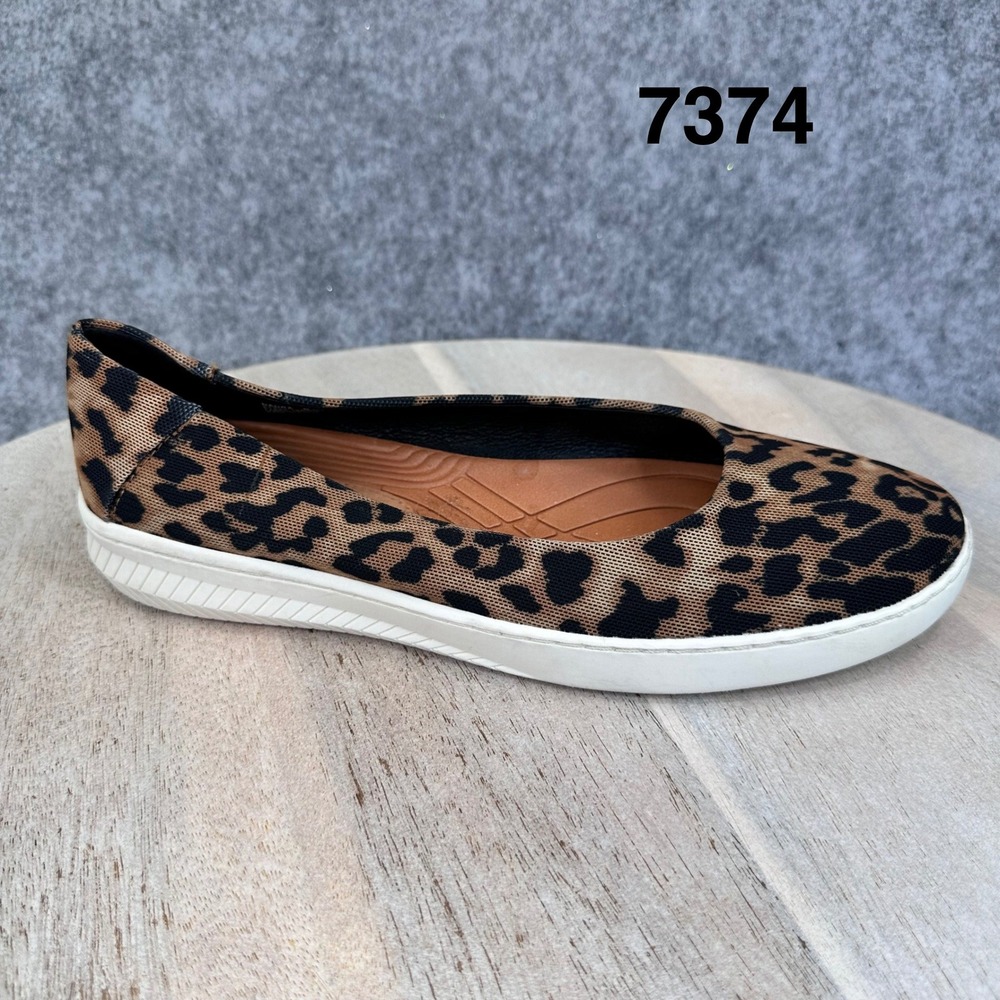 Baretraps Nadra Womens Leopard Print Slip On Flats Brown Black Size 8.5